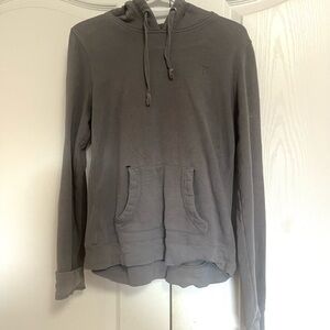Gray Drawstring Hoodie with Front Pocket